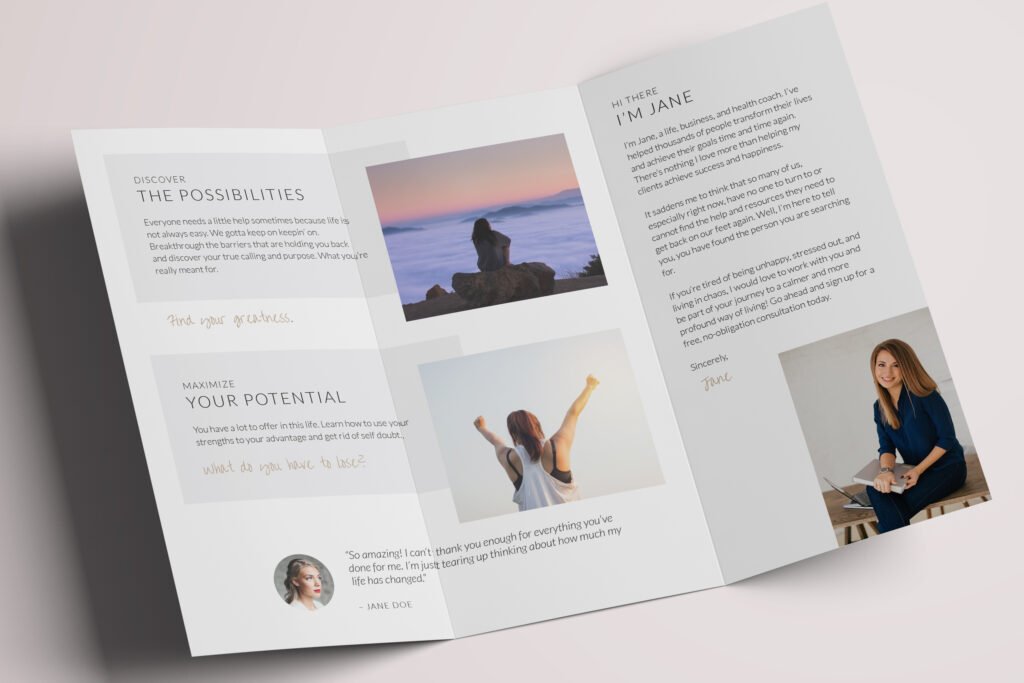 Clean & Simple brochure inside